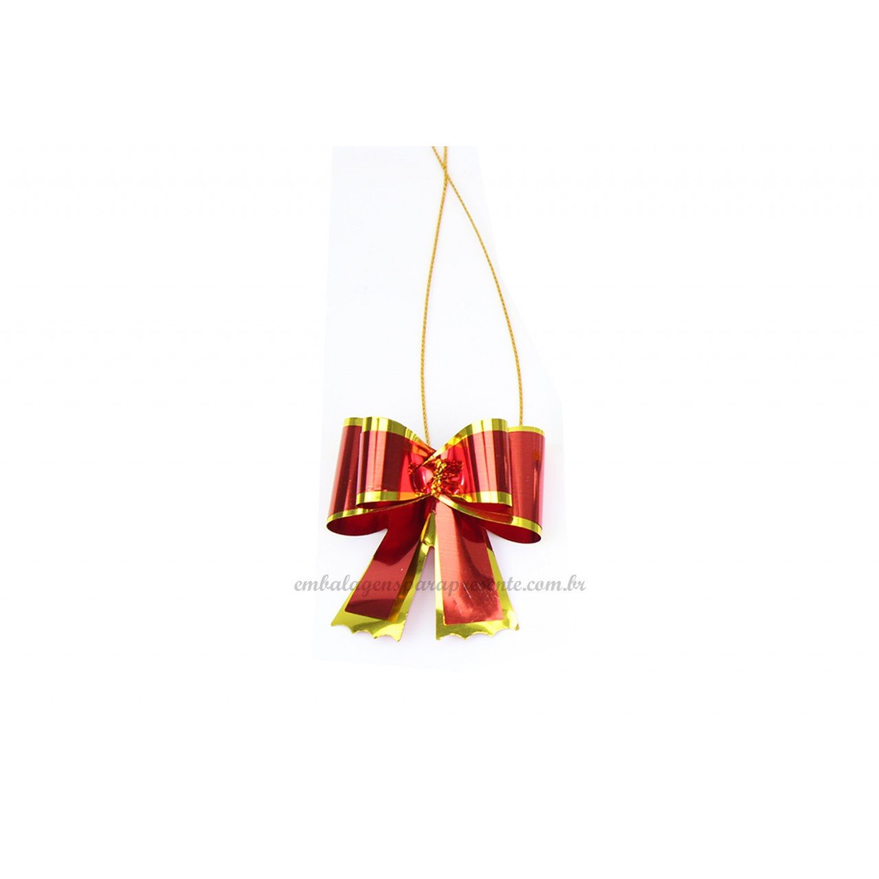 Laço Gravata Metalizado 242x50mm (PCT C/10 UN) Vermelho